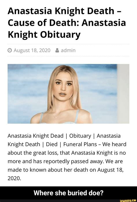 anastasia knight cause of death|did anastasia knight die